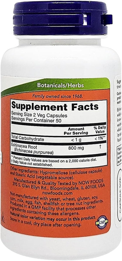 Now Foods Echinacea Root Purpurea 400mg 100 Caps