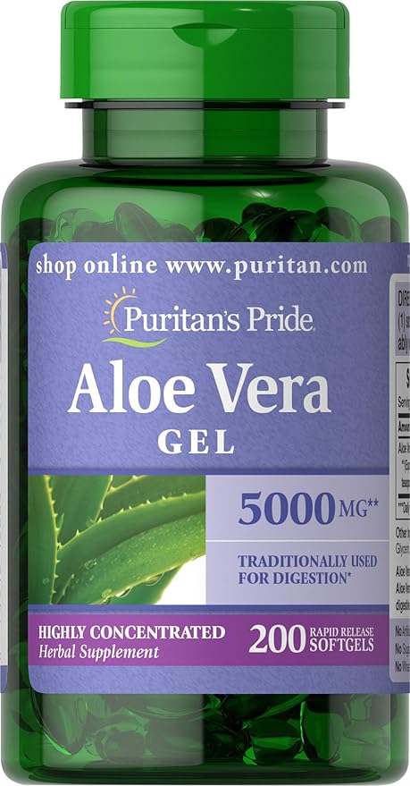 Puritan's Pride Aloe Vera Extract 5000 mg-200 Softgels