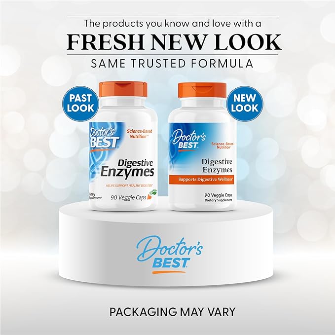 Doctors Best Digestive Enzymes, Supports Digestive Wellness, Non-GMO, Vegetarian 90 Veggie Caps