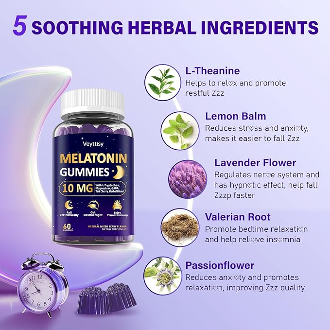 Melatonin 10mg 20mg Gummies for Adults - Extra Strength 10mg Melatonin Per Gummy with L-Theanine, Tart Cherry, Magnesium, GABA, B6 & Herbal Blend for Natural Rest - Non- Habit Forming, Sugar - Free