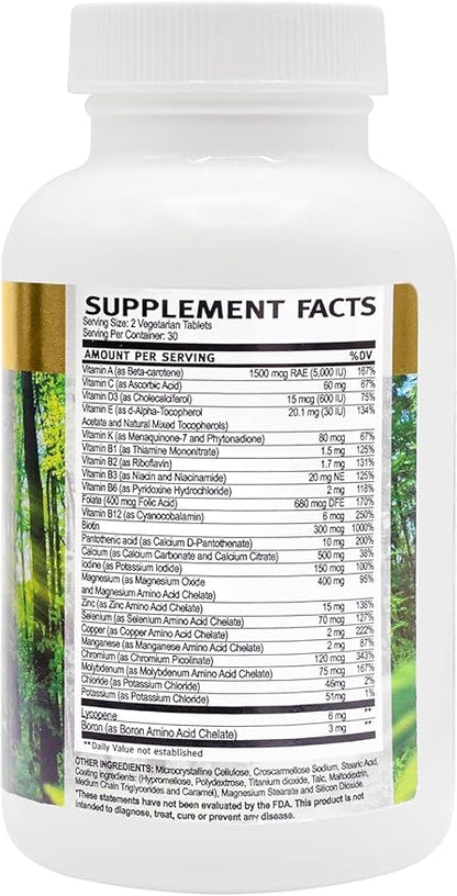 Daily2Tab - All You Need Multivitamin Plus Multimineral Formula. 26 Essential Nutrients for Women and Men, 60 Tablets