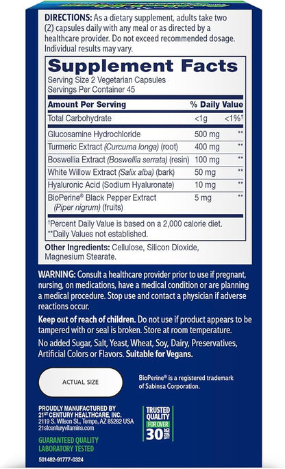 21st Century Arthri-Flex Advantage Plus Turmeric Vegetarian Capsules, 90 Count
