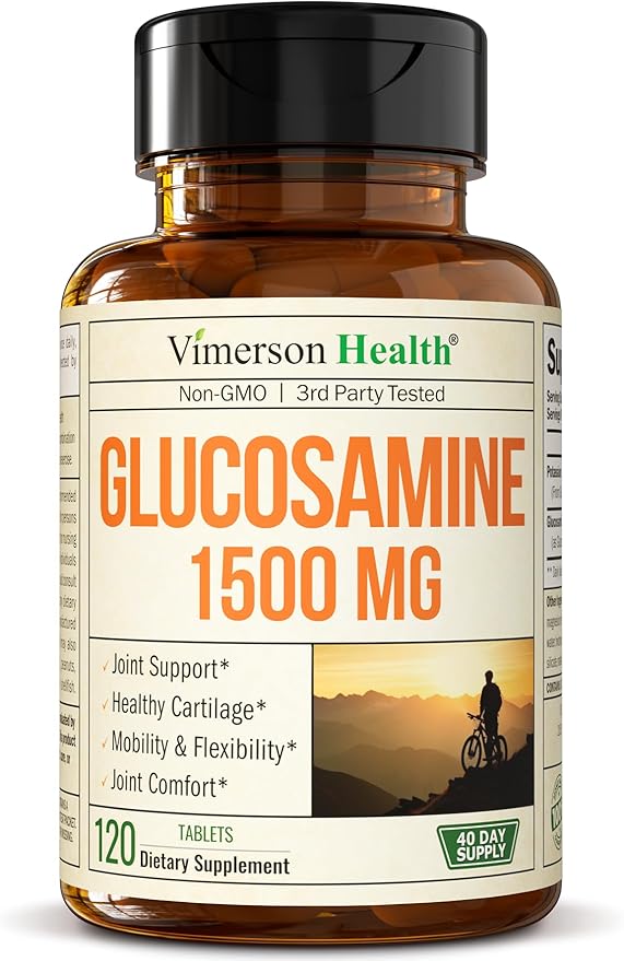 Glucosamine Sulfate 1500mg Joint Support Supplement. Cartilage, Bone & Joint Health. Antioxidant Properties. Aids Inflammatory Response. Occasional Discomfort Relief for Back, Knees & Hands. 120 Count