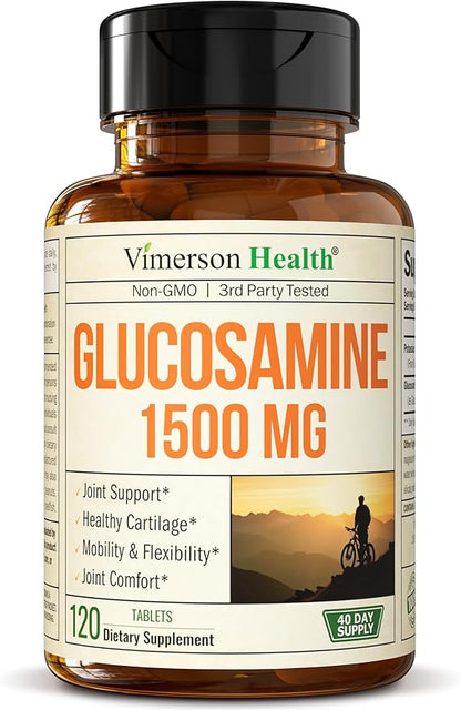 Glucosamine Sulfate 1500mg Joint Support Supplement. Cartilage, Bone & Joint Health. Antioxidant Properties. Aids Inflammatory Response. Occasional Discomfort Relief for Back, Knees & Hands. 120 Count