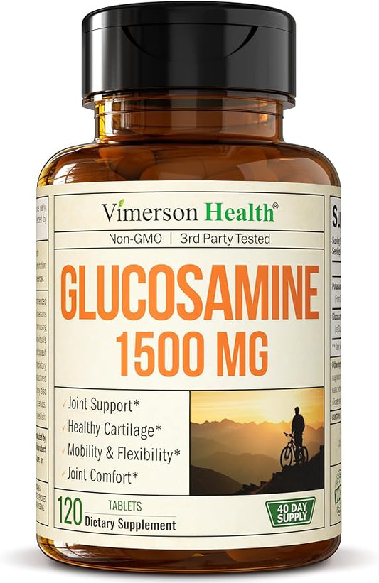 Glucosamine Sulfate 1500mg Joint Support Supplement. Cartilage, Bone & Joint Health. Antioxidant Properties. Aids Inflammatory Response. Occasional Discomfort Relief for Back, Knees & Hands. 120 Count