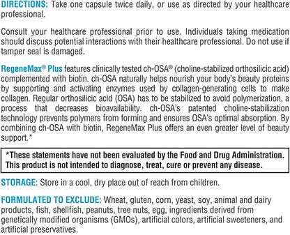 XYMOGEN RegeneMax Plus - Advanced Collagen Supplements with Biotin & Clinically Tested ch-OSA - Supports Skin, Hair, Nails & Bone Health - Collagen for Women & Men (60 Capsules)