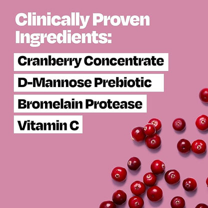 Cystex Urinary Tract Infection Support and Prevention for Men and Women, Cranberry Prebiotic Supplement for UTI Protection & Urinary Health Maintenance, D-Mannose & Vitamin C, 7.6 oz