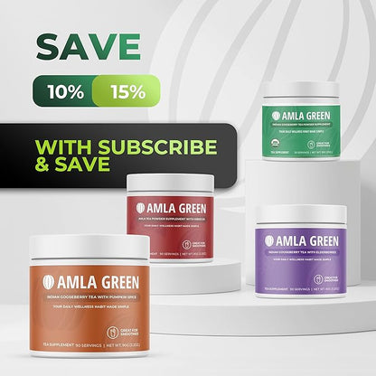 Amla Powder & Green Tea Superfood Supplement, 20x Ultra Concentrated Amla, Antioxidant Support, Made with Oolong Tea and Indian Gooseberries, Organic, Vegan, Classic Flavor, 90 Servings