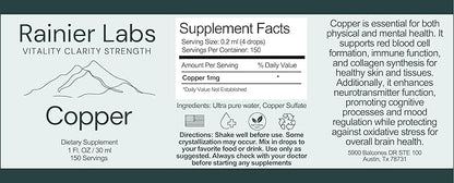 | Copper Supplement Tincture | Pure, Organic, Vegan | Health Supplement