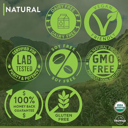 TruWild Greens Superfood Juice Powder, with 22+ Greens & Anti-Oxidants, Delicious Green Juice Powder, Natural Immune, Stress, Digestion Support, 30 Servings Per Tub (Cucumber Mint)