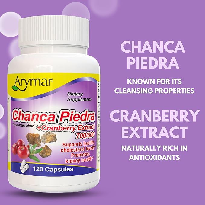 Arymar Chanca Piedra with Cranberry – Herbal Support for Urinary Wellness & Kidney Function (60 Capsules) (120 Capsules)