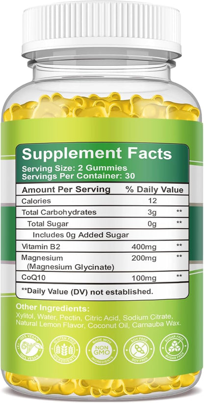 Vitamin B2 Gummies - 400mg Riboflavin Supplement for Adults & Kids
