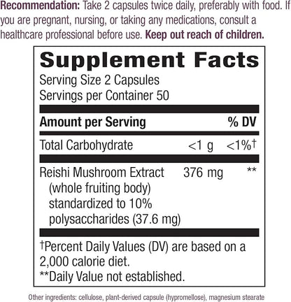 Nature’s Way Reishi Mushroom Supports Immune Function* Non-GMO Project Verified Adaptogenic* 100 Capsules