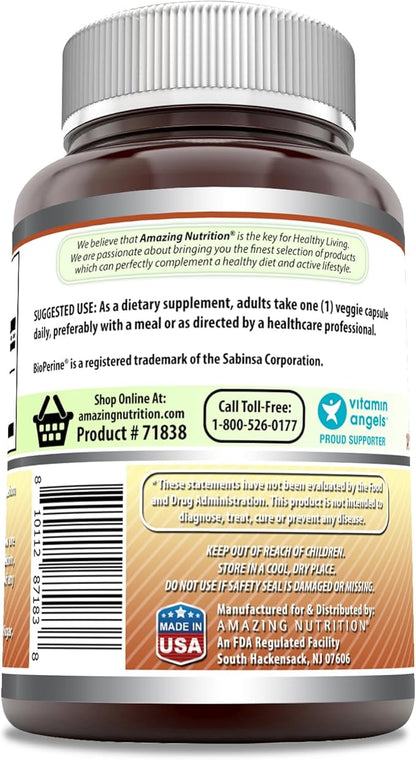 Amazing Formulas CoQ10 with BioPerine Supplement | 100 Mg Per Serving | 120 Veggie Capsules | Non-GMO | Gluten Free | Made in USA