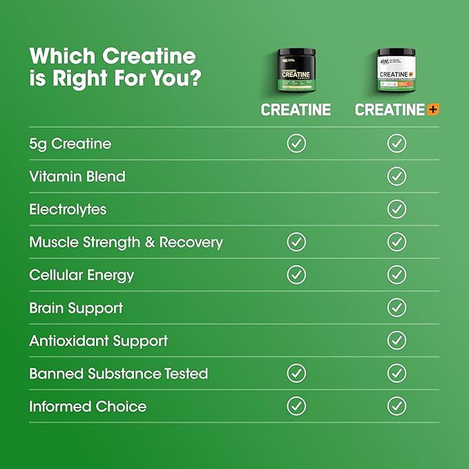 Optimum Nutrition Creatine Monohydrate Plus Powder, Orange Passionfruit Flavored Creatine Performance Blend With Electrolytes for Hydration, Added Vitamins, 40 Servings, 360 Grams (Packaging May Vary)