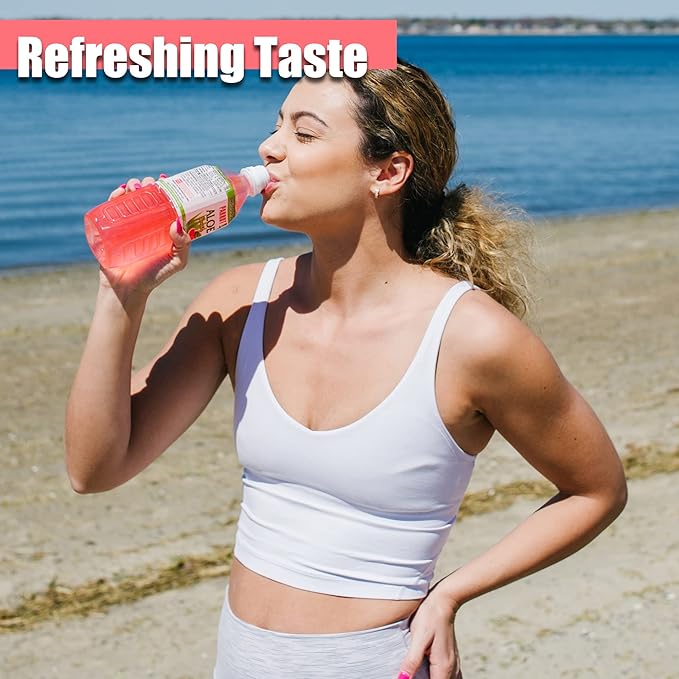 Parrot Aloe Vera Drink with pulp and Watermelon flavor, Chewable Aloe added, Sweet and Refreshing Jucie Drink 16.9 fl.oz. (Pack of 10)