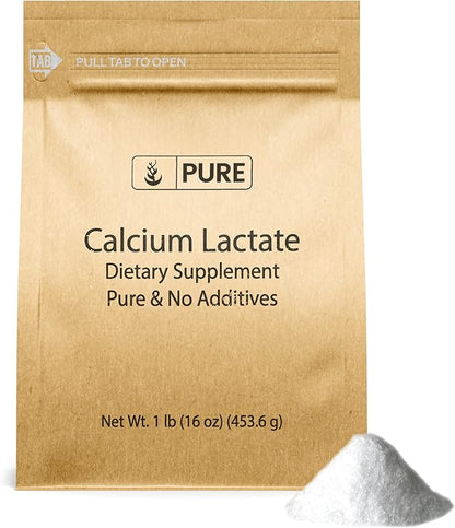 Pure Original Ingredients Calcium Lactate (1lb) Calcium Supplement, Electrolyte, Non-GMO