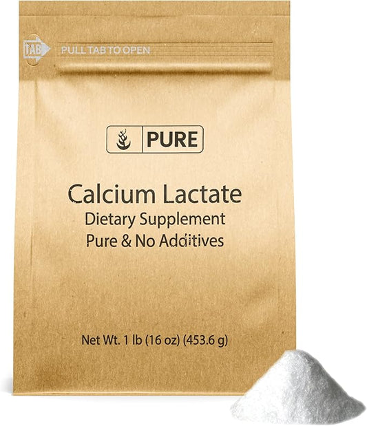 Pure Original Ingredients Calcium Lactate (1lb) Calcium Supplement, Electrolyte, Non-GMO