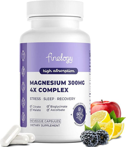 Magnesium Complex Supplement 300mg 90 Capsules and Womens Multivitamins 23 Essential Nutrients 60 Tablets