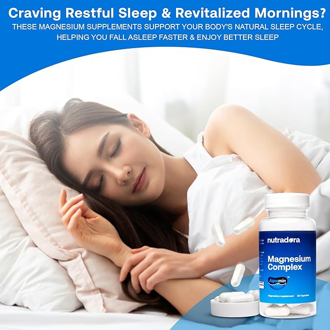 Magnesium Complex Supplement 500mg for Men & Women - Magnesium Glycinate & Oxide for Better Sleep, Muscle, & Heart Health, Formulated in USA, 60 Capsules (Pack of 1)