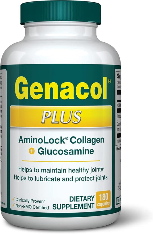 Genacol Glucosamine and Collagen Joint Supplement Glucosamina Colageno | Lubricates, Protects and Maintains Heathy Joints | Relieves Joint Discomfort Plus 180 Capsules