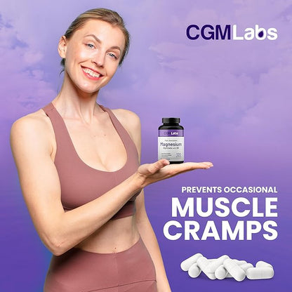 Magnesium Glycinate & Vitamin B6 Supplement High Absorption, Non-GMO, Supports Energy, Calm, Relaxation, and Muscle Health – 3rd Party Lab Tested, Gluten-Free by CGM Labs