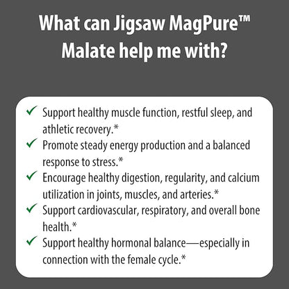 Jigsaw Health MagPure Malate | Premium Magnesium Malate Capsules | 120 Capsules