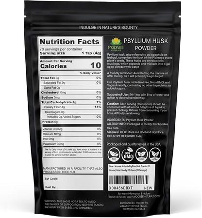 Psyllium Husk Powder (10 OZ), Gluten Free, Non GMO, Finely Ground, Keto Friendly (10 Ounce (70 Servings))