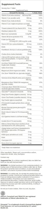 Swanson Multi Women's Prime Multivitamin Multimineral Energy Immune Hormone Balance Wellbeing Health Supplement 90 Tablets (Tabs)