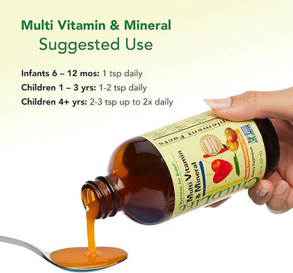 CHILDLIFE ESSENTIALS Kids Multivitamin & Mineral - Kids Vitamins, Liquid Multivitamin for Kids, Toddler Multivitamins, Liquid Vitamins, Baby Multivitamin - Natural Orange & Mango, 8 Fl Oz (Pack of 3)