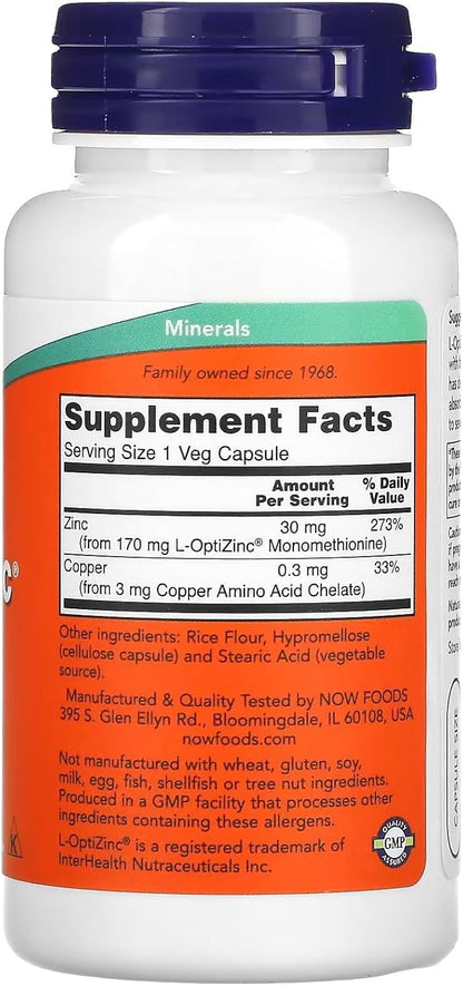 Now Foods: L-Optizinc Immune Support 30 mg, 100 Caps (2 pack)
