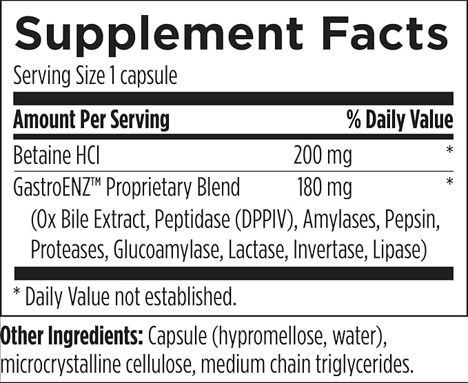 Designs for Health Digestzymes - Digestive Enzymes + Betaine Hydrochloride for Gas & Bloating Relief - Pepsin, Ox Bile, Lactase Enzyme & Lipase Enzymes for Digestion (90 Capsules)
