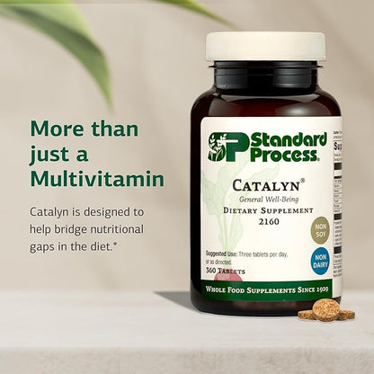 Standard Process Inc. Catalyn - Whole-Food Based Foundational Support for General Wellbeing with Vitamins D, C, A & B6, Thiamine, Riboflavin, Magnesium Citrate - 360 Tablets