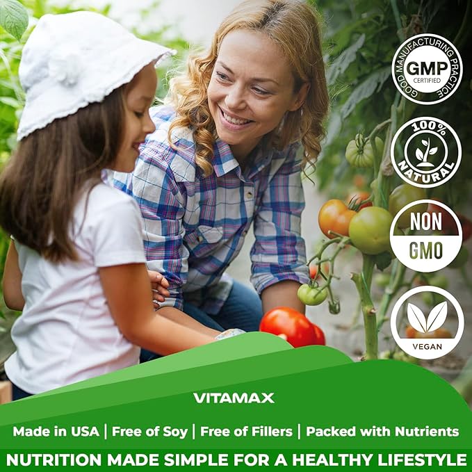 Super Fruit and Vegetable Supplements – Whole Superfood Vitamins & Minerals – 90 Veggie and 90 Fruit Capsules for Women, Men, and Kids - Soy Free – Made in The USA