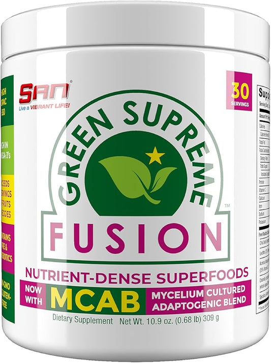 Nutrition’s Green Supreme Fusion Blend Antioxidant: Super Greens Smoothie Mix with Spirulina, Chlorella, Adaptogenic Mushrooms, 30 Servings