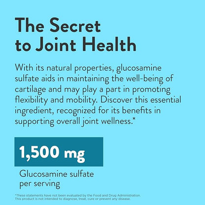 Swisse Glucosamine Sulfate Joint Support Supplement for Mobility and Flexibility Health | Women and Men | Glucosamina 1500mg | 180 Tablets| 6 Months Supply
