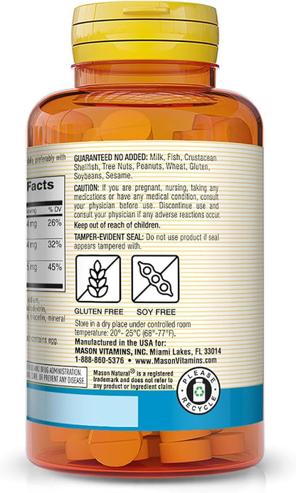 MASON Vitamins Calcium Magnesium & Zinc Tablets, 100 Count