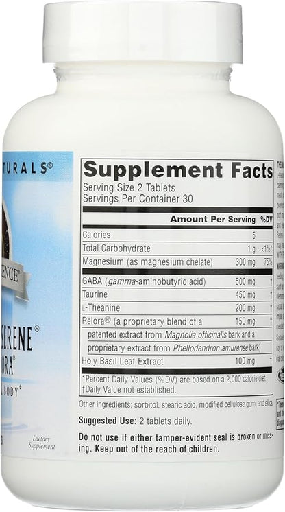 Source Naturals Serene Science Theanine Serene with Relora - Calm Mind & Body - 60 Tablets