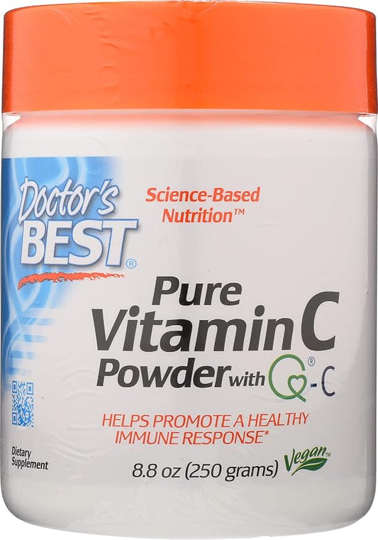 Doctors Best Vitamin C with Quali-C Powder, Non-GMO, Vegan, 250 Grams (Pack of 1)