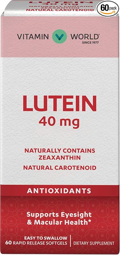 Vitamin World Lutein 40mg 60 Rapid Release Softgels, Eye Health, Vision, Antioxidant