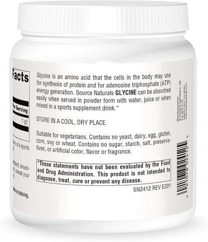 Source Naturals Glycine, for Protein Systhesis and Energy Generation*, 454 Grams - 16 oz Powder