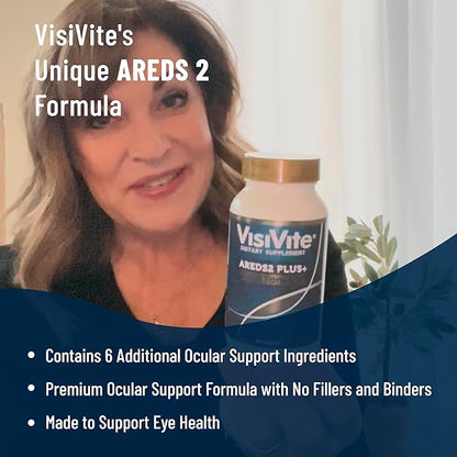 Doctor Formulated AREDS 2 Plus Eye Vitamins with Zeaxanthin Plus Lutein - Bilberry and Grape Seed Extract - Premium Eye Health Formula - 60 Eye Supplement Capsules of VisiVite Gold Plus