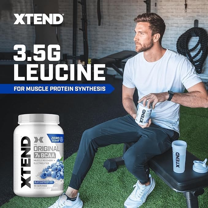 XTEND Original BCAA Powder 7g BCAA and 2.5g L-Glutamine, Sugar Free Post Workout Muscle Recovery Drink with Amino Acids for Men & Women, 90 Servings