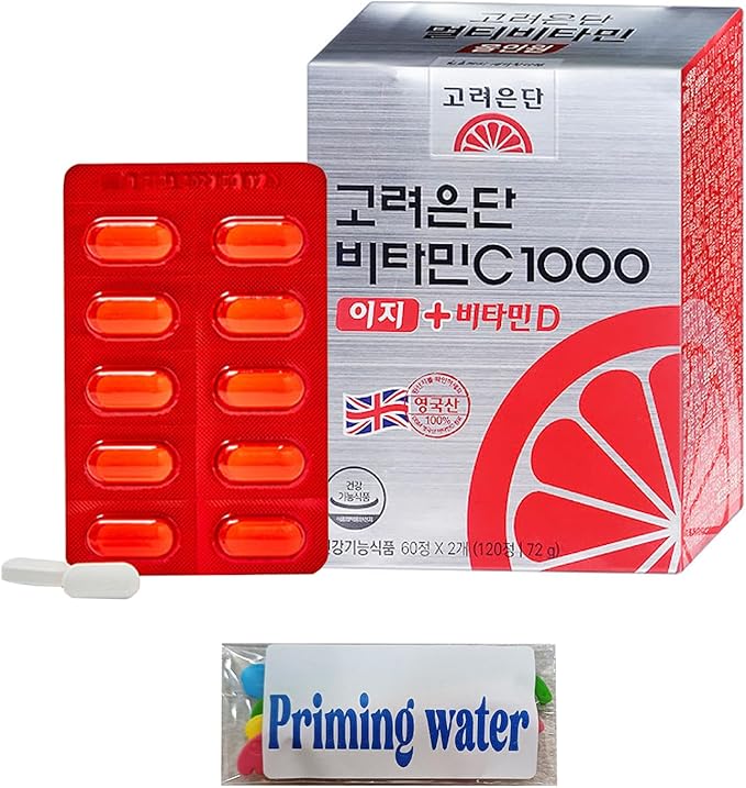Vitamin C Korean Nutritional Supplement, for Korea Eundan Vitamin C 1000mg (1000IU Premium Individually Packaged 60 Days Supply / 120 Tablets 72g)