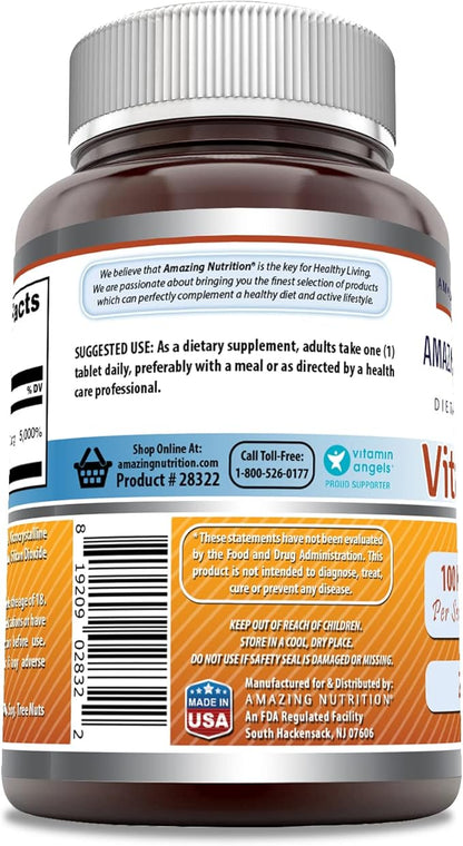 Amazing Formulas Vitamin B6 Pyridoxine 100mg 250 Tablets Supplement | Non-GMO | Gluten Free | Made in USA