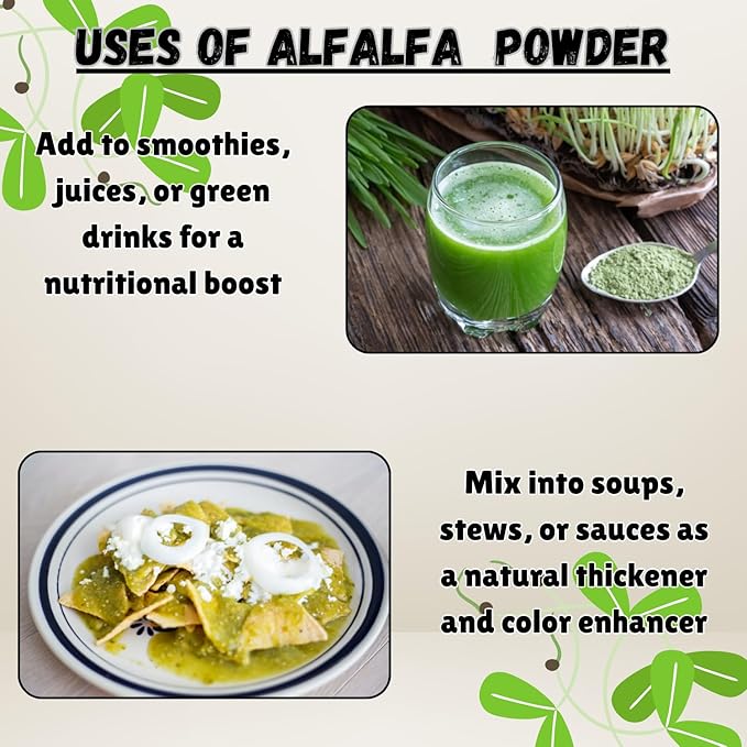 Alfalfa Powder 2lb Superfood Green Powder 2 Pound | Gluten Free Non-GMO Vegan (32 Ounces) [Packaging May Vary]