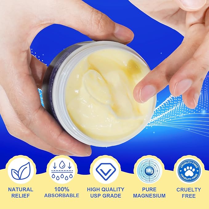 Magnesium Cream, Topical Magnesium Oil Cream with Pure Zechstein Magnesium, Magnesium Oil for Feet, Legs, Arms and Chest, Topical Magnesium Chloride, Easy to Use, Easy to Absortion