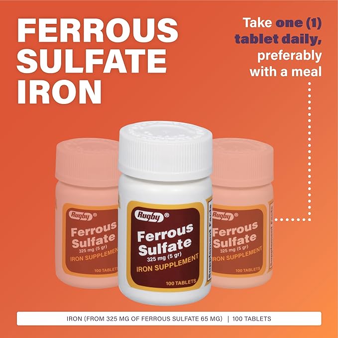 Rugby - Ferrous Sulfate 325 mg. - 100 Tablets