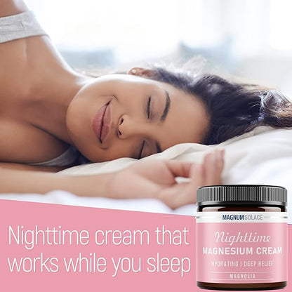 Magnesium Cream – Magnesium Chloride Cream – Topical Magnesium Cream for Nighttime (Magnolia)