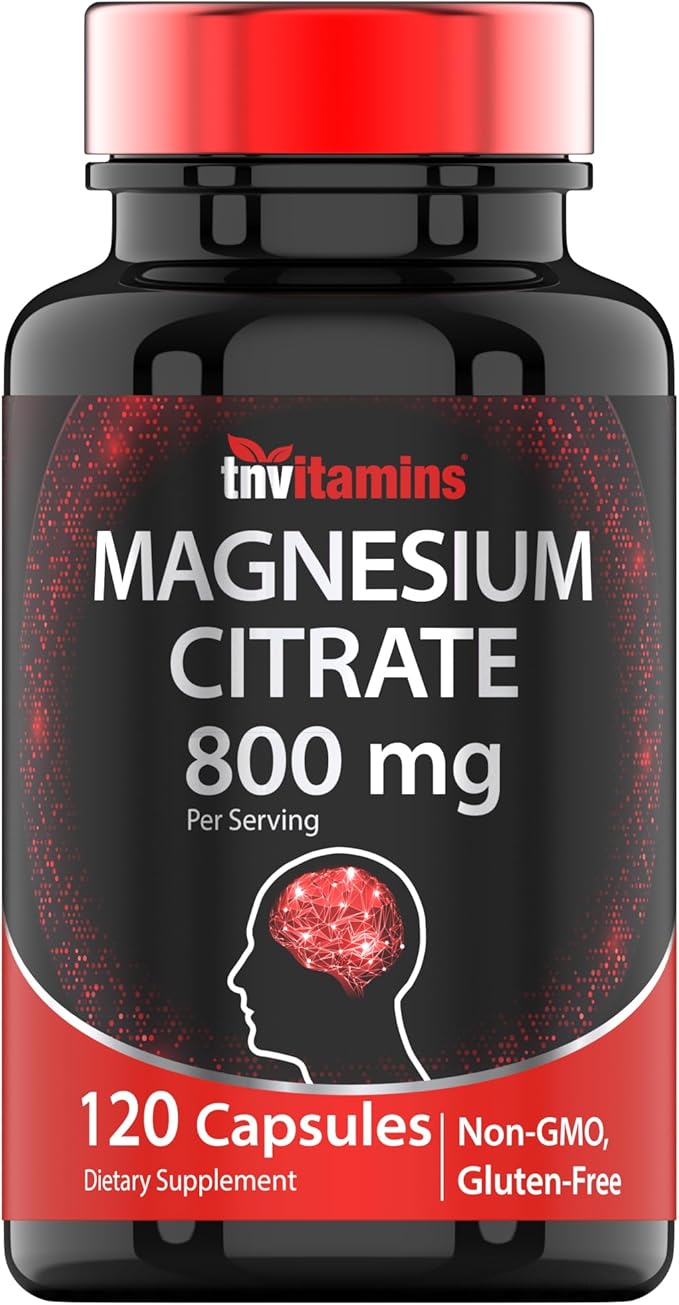 Magnesium Citrate 800 MG - 120 Capsules | Two Month Supply! | Pure Magnesium Citrate Powder Capsules | Citrato De Magnesio | Non-GMO | Produced in The USA!